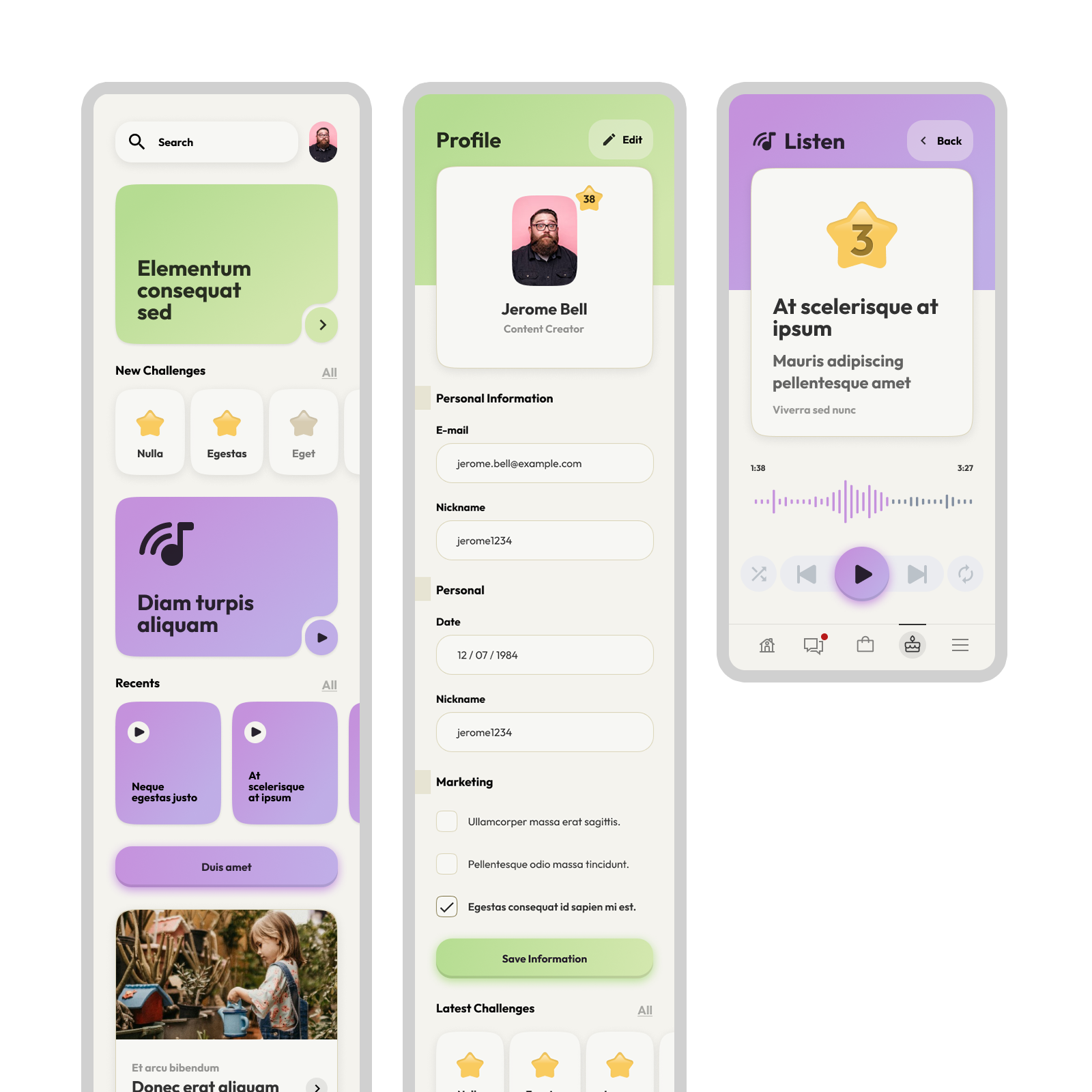 Design Exploration app design exploration mobile ui