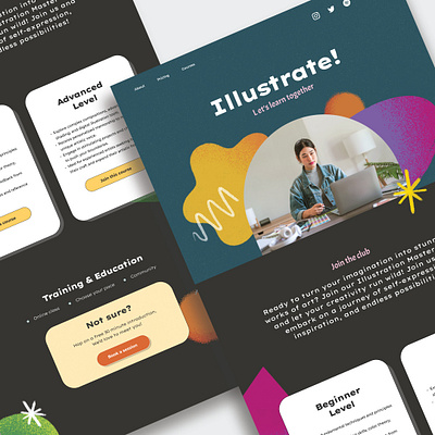 Illustration course registration website graphic design illustration landing page layout design ui website