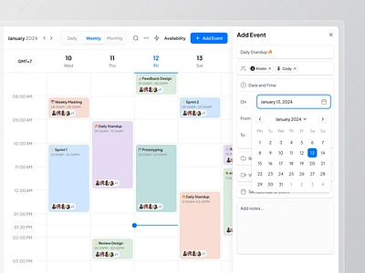 Calendar - Date Picker calendar cansaas clean dashboard date date picker date time design product design saas time picker ui ux web app