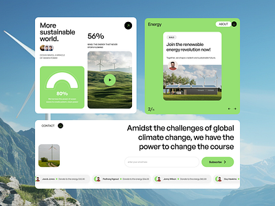 Renewable Energy Website Section - ENERGIGS bento bento design branding design eco eco friendly green hero section modern nature renewable energy solar power typography ui user interface ux web design website