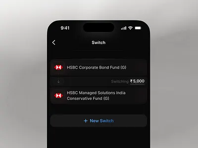Switch card - Dark mode card card ui cards dark dark mode finance investment investment app shiny switch switch card
