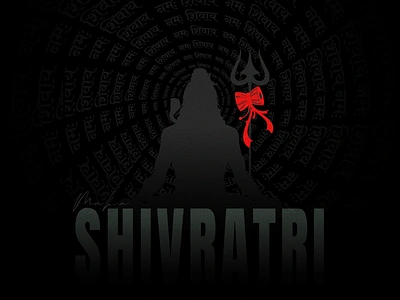 Mahashivratri | Festival Post Design app black design branding dark festival post graphic designer illustration logo designer lord shiva mahadev mahashivratri om om namah shivay post designer red religion text typography typography design ux