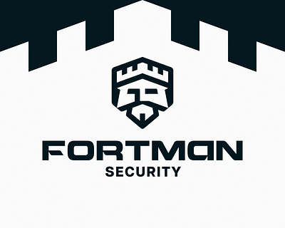 Fortman Security Logo brand branding design fort fortress graphic design icon illustration limitless logo logo design logotype man mark security symbol