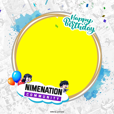 Animated Twibbon for Discord (Nimenation Server Anniversary) animated colorfull discord gif graphic design twibbon