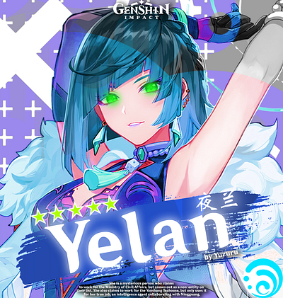 Yelan Genshin Impact GFX anime design genshin impact gfx graphic design poster