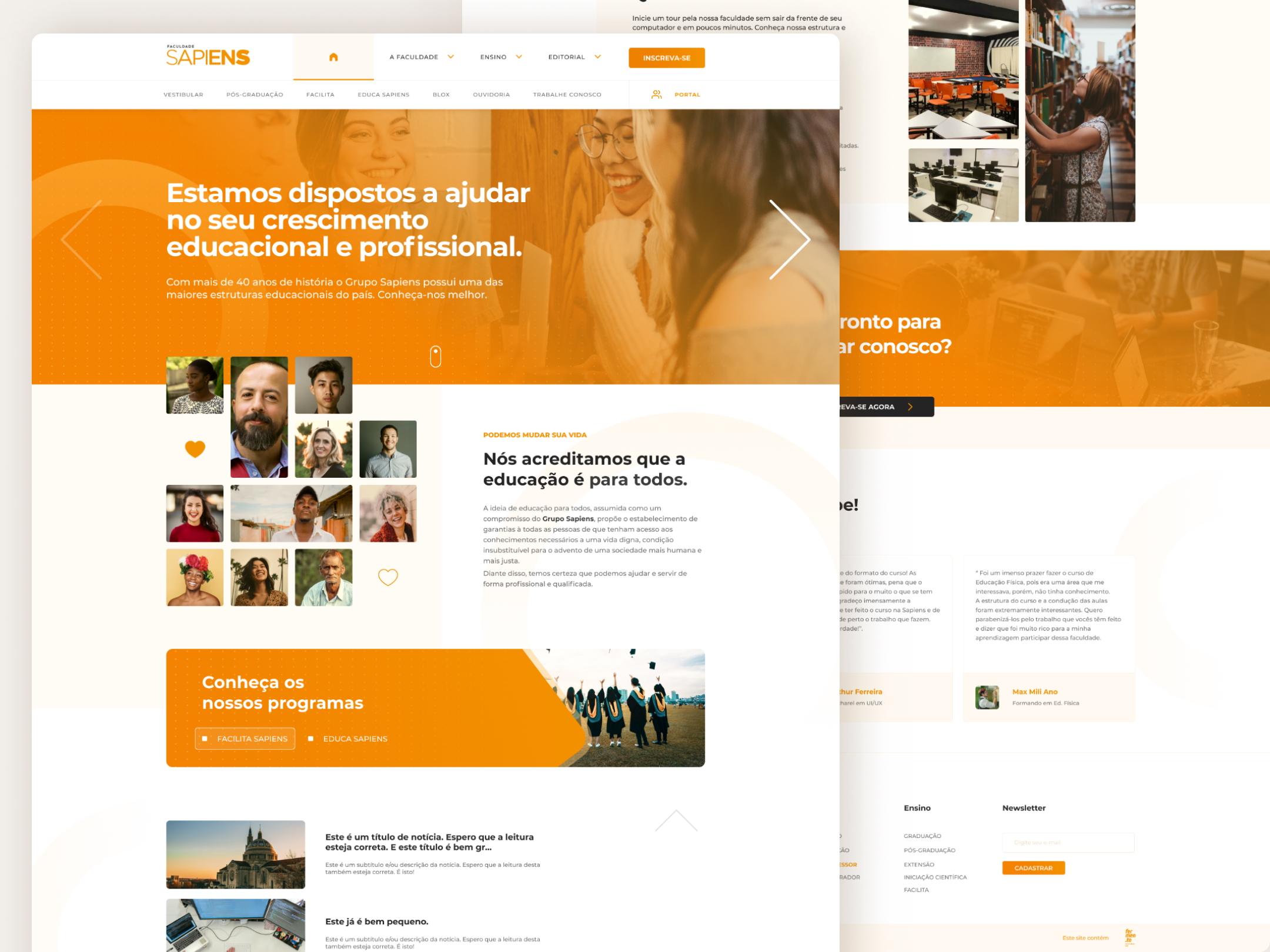 SAPIENS University — website college creative header design faculdade graphic design header ui home homepage human interface landing landing page landingpage layout menu sapiens ui university web webdesign