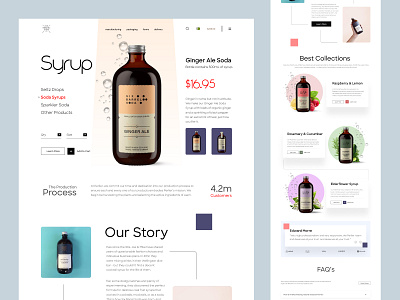 Six Barrel Soda - Store Design For Drinks And Beverages beer beverages bottles clean ui drink ecommerce store homepage landing landing page local store minimal product page shopify small store soda store syrup ui ux web design