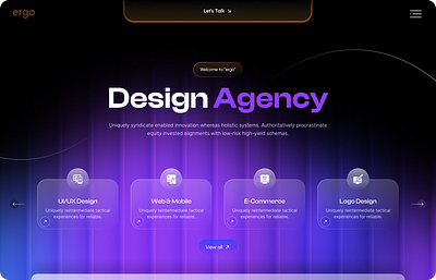 Creative Design Agency@ergo agency branding design figma landign page template ui ux webdesgin