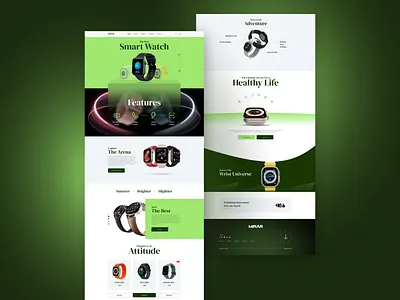 Mirar - Digital Watch Shop Ui branding design digital watch e commerce graphic design illustration landing page minimal portfolio landing page product design themeforest trending ui user interface ux watch watch shop web design website design