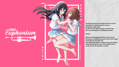 Hibike Euphonium GFX - Kumiko x Reina anime colorfull gfx graphic design poster