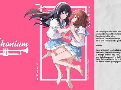 Hibike Euphonium GFX - Kumiko x Reina anime colorfull gfx graphic design poster