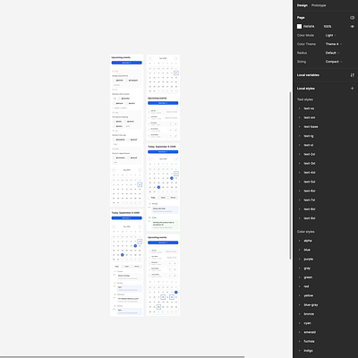 Responsive Calendar Components in Figma branding design design system figma interface ui ui kit ux