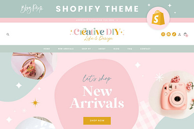 Shopify Theme Pastel blog pixie canva shop banners digital product shop ecommerce template ecommerce themes ecommerce themes online store online boutique pastel shopify shopify design shopify template shopify theme small business web design website template website theme