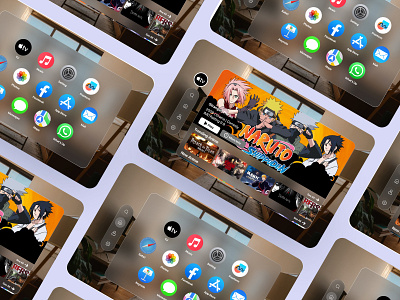 Apple vision Pro UI Design anime website design apple apple vision pro ui move website design ui ui ux design ux vision pro