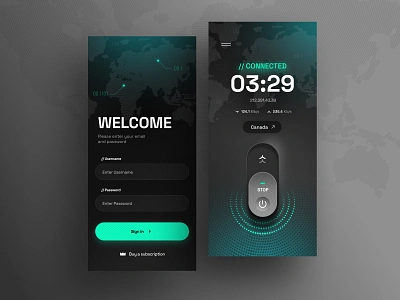 VPN Mobile App Design 🌍 app connection cybersecurity dark design freedom mobile network network security privacy proxy security server social security trend ui uidesign uiux vpn vpn app
