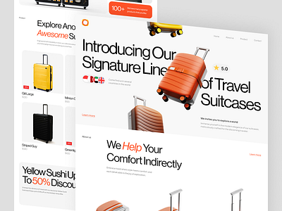 Qopeer - Suitcase Landing Page design ecommerce ecommerce website landing page sale shopping suitcase tour travel travelling ui web design website website design