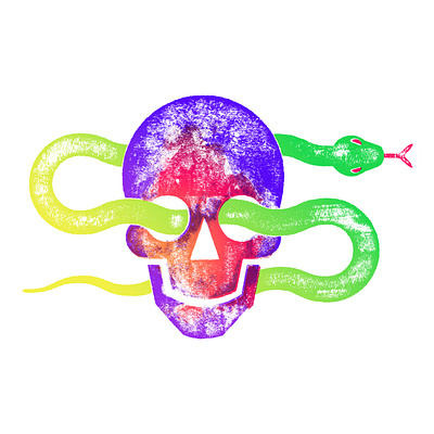 Skull & Snake colour grunge skull snake texture