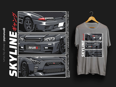 Skyline Generation automotive car car illustration car tshirt design gtr illustration nissan r32 r33 r34 r35 skyline sport car vector vehicle