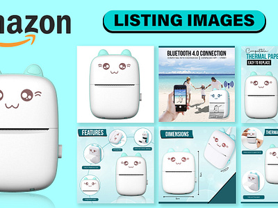 Mini Printer Listing Images Design | Listing Images | Amzon add design amazon amazon images amazon infographics amazon listing branding graphic design lifestyle images listing images mini printer