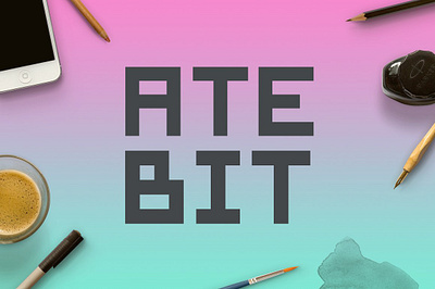 Ate Bit Font 8 bit 80s ate ate bit font bit byte case digital display games sans serif sentence square throwback title case typeface vintage