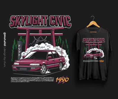 Skylight Civic automotive car car illustration car tshirt civic design honda illustration jdm sport car vector vehicle