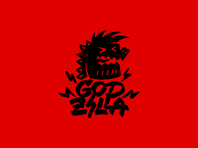 Godzilla character godzilla lettering logo logotype minimalism music rock rocknroll