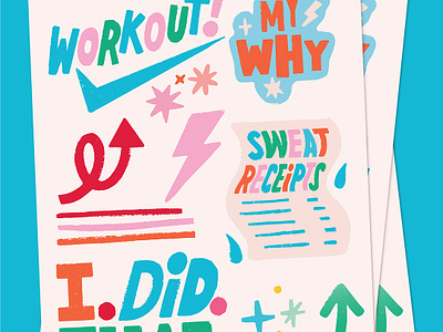 Fitness X Kelli Laderer editorial gifs lettering positivity