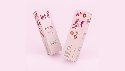 Bliss Cosmetics branding brochure business cosmetic elegant graphic design lipstick liptint mockup packaging design