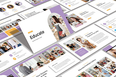 Educate - Education Presentation Template branding design education graphic design illustration key logo powerpoint ppt pptx prsentation template typography ui ux vector