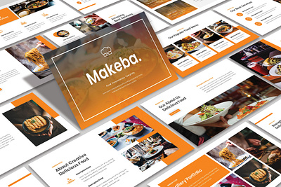 Makeba - Food Presentation Template branding design food google side graphic design illustration keynote logo menu powerpoint ppt pptx presentation template typography ui ux vector