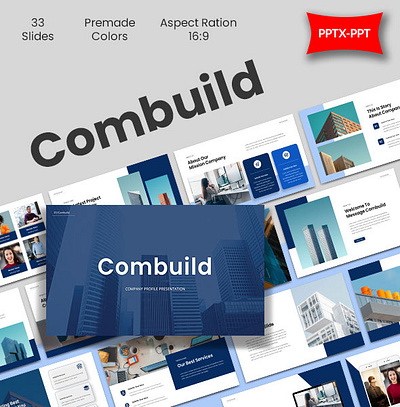 Combuild - Company Profile Presentation Template branding business company design google slide graphic design illustration keynote logo powerpoint ppt pptx presentation profile template typography ui ux vector