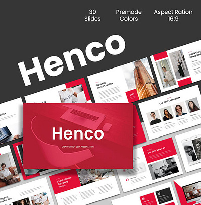 Henco Creative Pitch Deck Presentation branding business creative design google slide graphic design illustration keynote logo pitch deck powerpoint ppt presentationpptx template typography ui ux vector