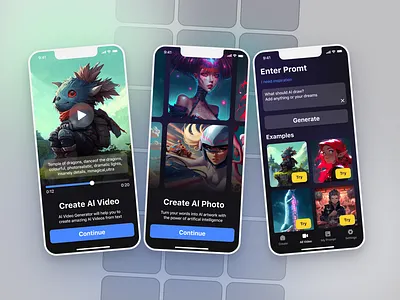 AI Video & Photo Generator | Mobile iOS App app graphic design mobile ui video