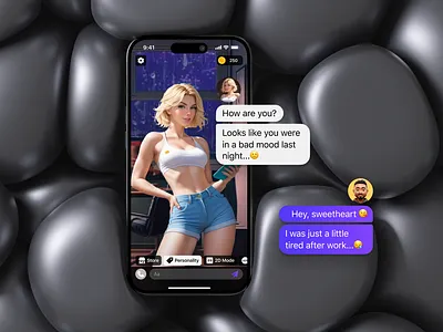 AI Soulmate App mobile app graphic design mobile motion graphics network ui ux
