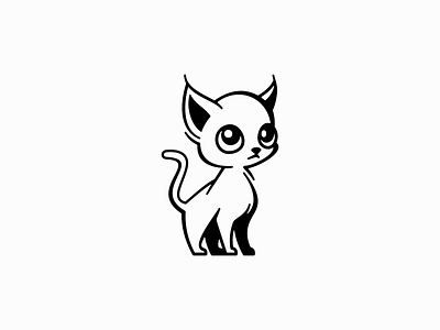 Cute Cat Logo branding cartoon cat design emblem icon identity illustration kids kitty logo mark mascot pet simple symbol vector vet