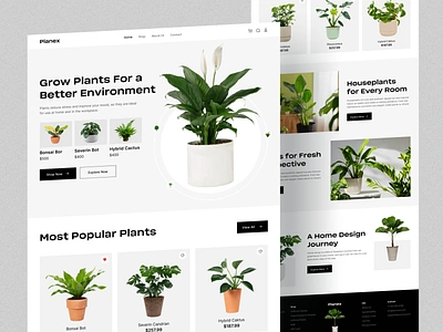 Plant Shop landing Page ecommerce flower gardening homepage interior landing page landing page desgn nature plant plant care plant shop tree plant trend ui design web design