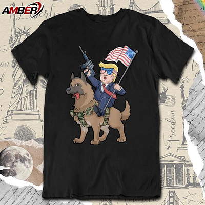 American hero 4th Of July Trump merica belgian malinois dog t-sh