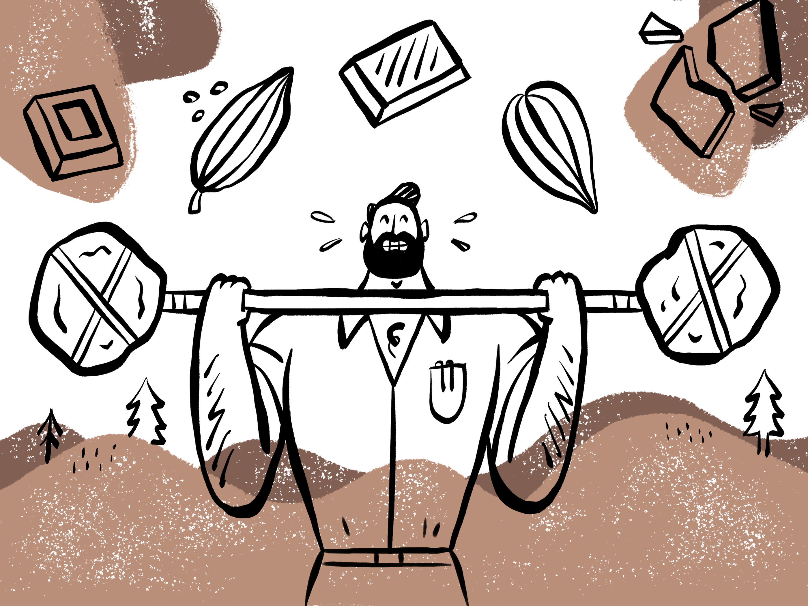 Crownhealth Packaging | Chocolate branding character character design chocolate design drawing geometric graphic design hand drawn health icon icons illustration line organic packaging spot illustration ui vector