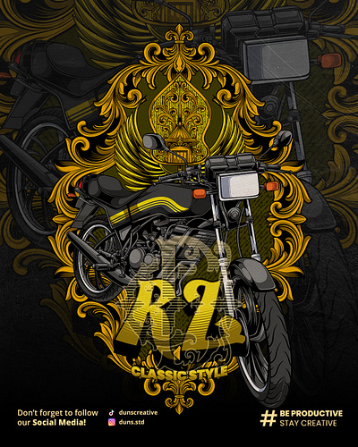 RZ Motorcycle Vintage Design for T-shirt apparel brand clothing classic classic design design illustration motorcycle design retro design tshirt design vintage design