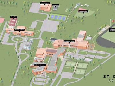 St. Cecilia Academy academy map campus campus map cartography college college map custom map design event map illustration map map design map illustration school school map