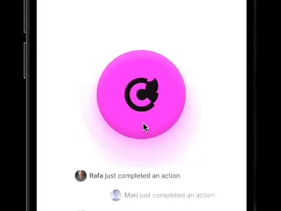 Big red button iteration 3d animation app branding motion graphics startup ui ux