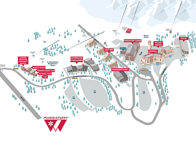 Purgatory Ski Resort branding cartography custom map design event map illustration map map design map illustration resort ski ski map ski resort map ski sports ui