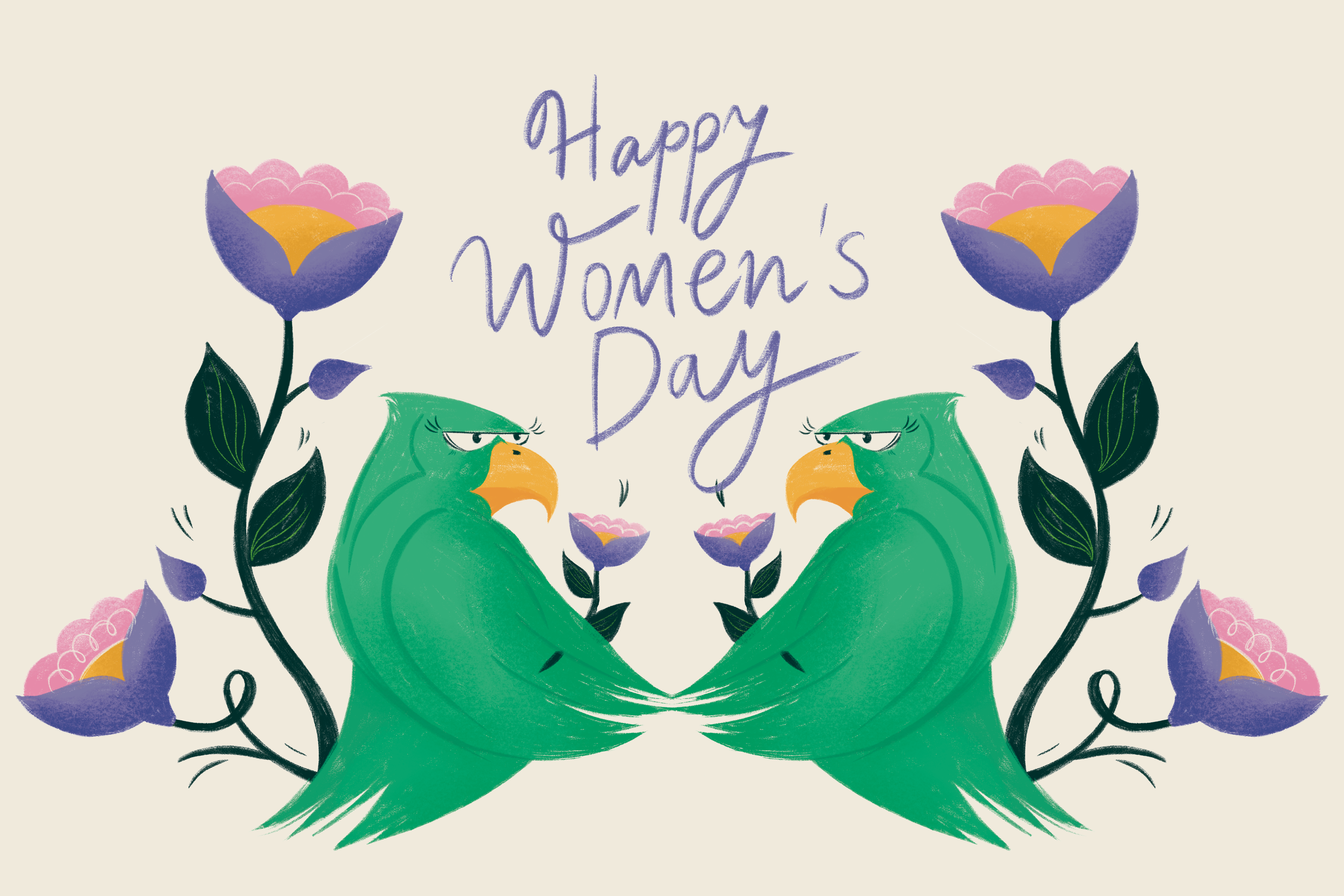 International Women's day 🌸 chalk colorful day flowers girl happy hawk illustration international march payhawk spring woman womens