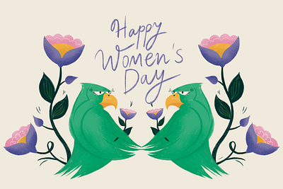 International Women's day 🌸 chalk colorful day flowers girl happy hawk illustration international march payhawk spring woman womens