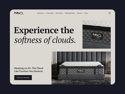 Landing Page & PDP Designs For Puffy branding design details ecommerce furniture landing landingpage pdp ui uiux ux