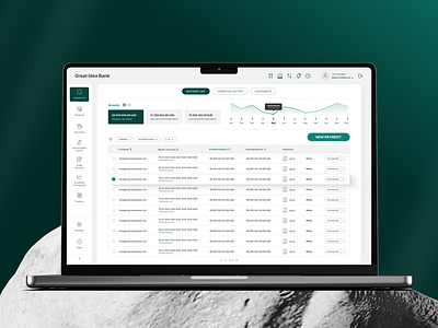 Great Idea Bank app bank banking design desktop green modern ui uiux ux