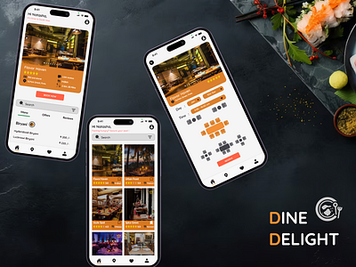 Dine Delight Restaurant Booking App booking app figma hotel restaurent ui ux