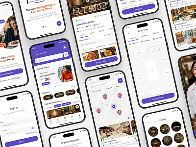 Restaurant Table Reservation Mobile App UIUX Design | Figma | UI android app app design app designer app desugn template app developer design figma food recipe app hire ui ux designer insightlancer ios mobile app designer recipe app ui ui ui design uiux user experience user interface ux