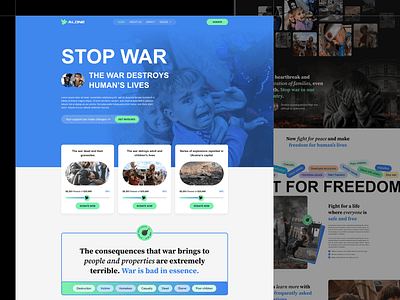 Stop War Landing page - Case study branding design interaction interface landing page no war stop war ui ui design uiux ux website