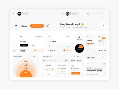 Financial Dashboard 3d animation branding colors dashboard design dribbble financial graphicdesign logo motion graphics new orange post today ui ux word